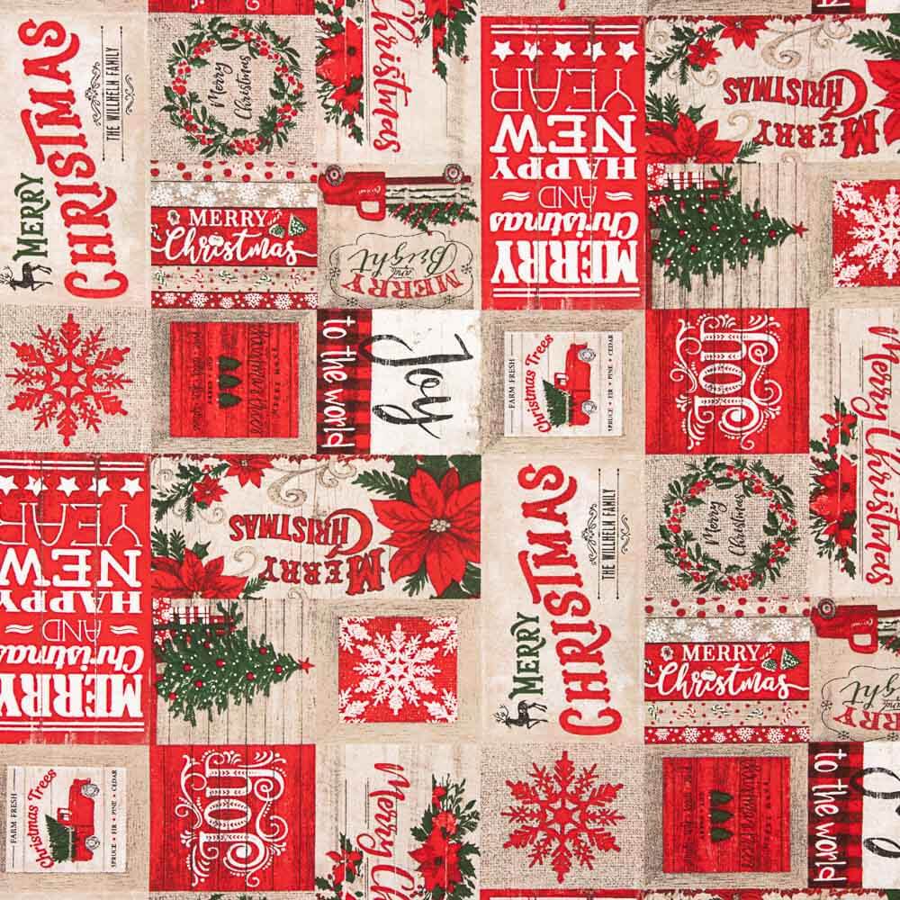 Toile de Noël Blanc Vert - Ribes y Casals