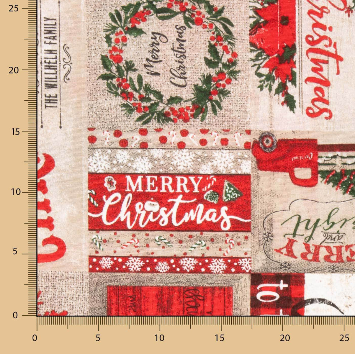 Toile de Noël Blanc Vert - Ribes y Casals