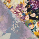 Satin imprimé « Dalias » jaune - Ribes y Casals