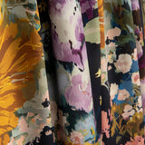 Satin imprimé « Dalias » jaune - Ribes y Casals