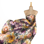 Satin imprimé « Dalias » jaune - Ribes y Casals