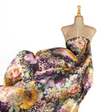 Satin imprimé « Dalias » jaune - Ribes y Casals