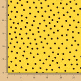 Retal Crepe Lunares Negro 7mm Amarillo 120x145 cm - Ribes y Casals