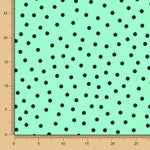Crêpe Pois Noir 7 Mm Menthe - Ribes y Casals