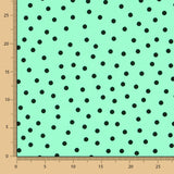 Crêpe Pois Noir 7 Mm Menthe - Ribes y Casals