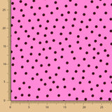 Crêpe Pois Noir 7mm Fuchsia - Ribes y Casals