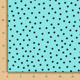 Crêpe Pois Noir 7 Mm Turquoise - Ribes y Casals