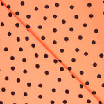 Crêpe Pois Noir 7 Mm Tangerine - Ribes y Casals