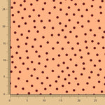 Crêpe Pois Noir 7 Mm Tangerine - Ribes y Casals