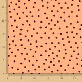 Crêpe Pois Noir 7 Mm Tangerine - Ribes y Casals