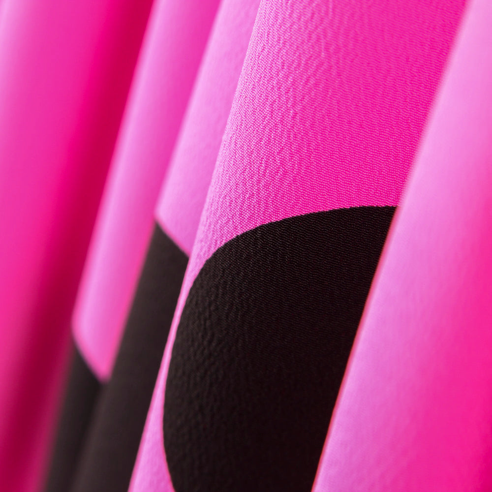 Crêpe Pois Noir 55mm Fuchsia - Ribes y Casals