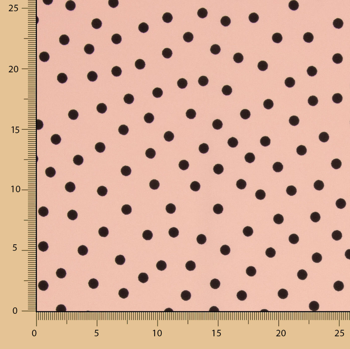 Crêpe À Pois Noir 7mm Rose - Ribes y Casals