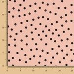 Crêpe À Pois Noir 7mm Rose - Ribes y Casals