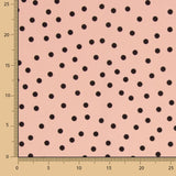 Crêpe À Pois Noir 7mm Rose - Ribes y Casals