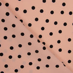 Crêpe À Pois Noir 7mm Rose - Ribes y Casals