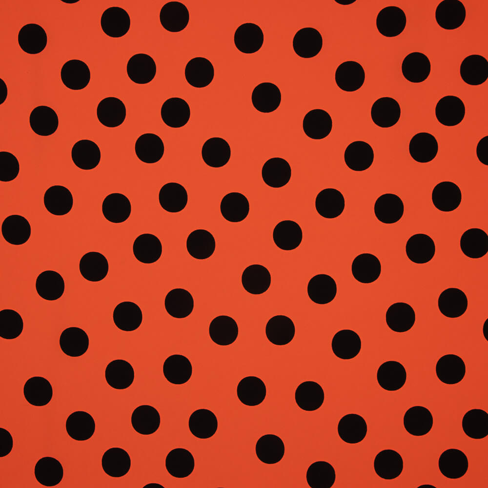 Crêpe à Pois Noir 33mm Corail - Ribes y Casals
