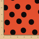 Crêpe à Pois Noir 33mm Corail - Ribes y Casals