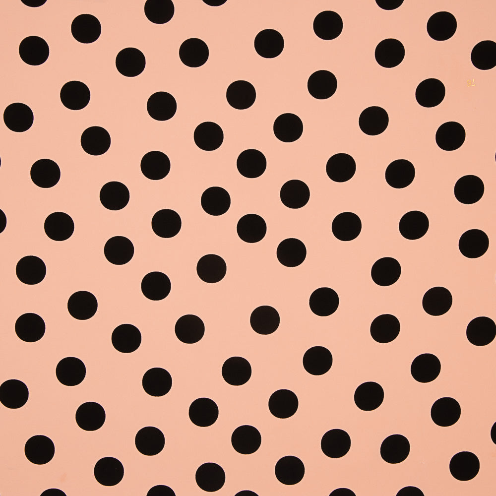 Crêpe À Pois Noir 33mm Rose - Ribes y Casals