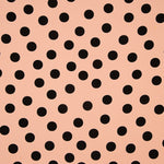 Retal Crepe Lunares Negro 33mm Rosa 160x140 cm - Ribes y Casals