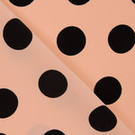 Crêpe À Pois Noir 33mm Rose - Ribes y Casals