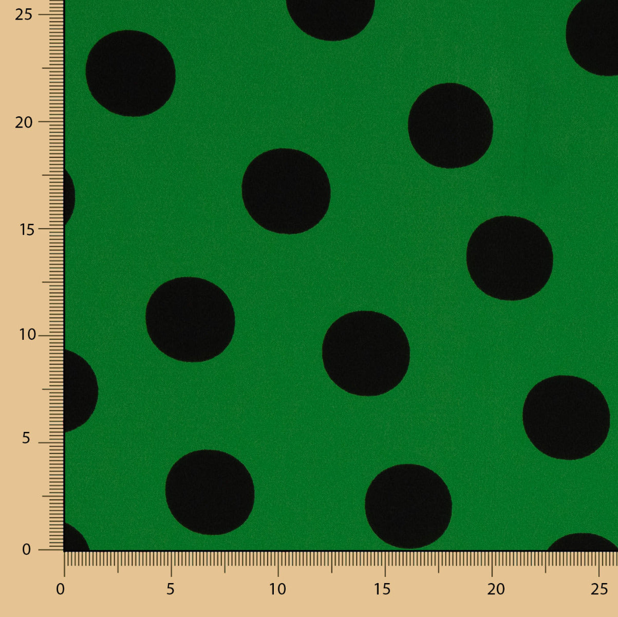 Crêpe À Pois Noir 33mm Vert Andalousie - Ribes y Casals