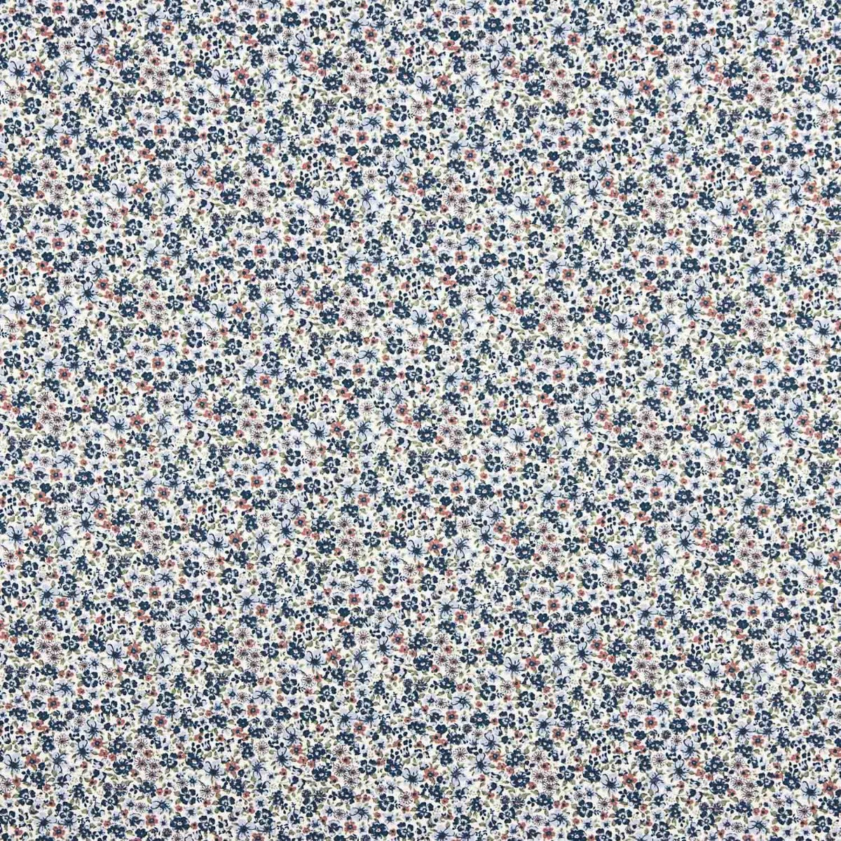 Viyela Coton Petites Fleurs Denia Bleu - Ribes y Casals