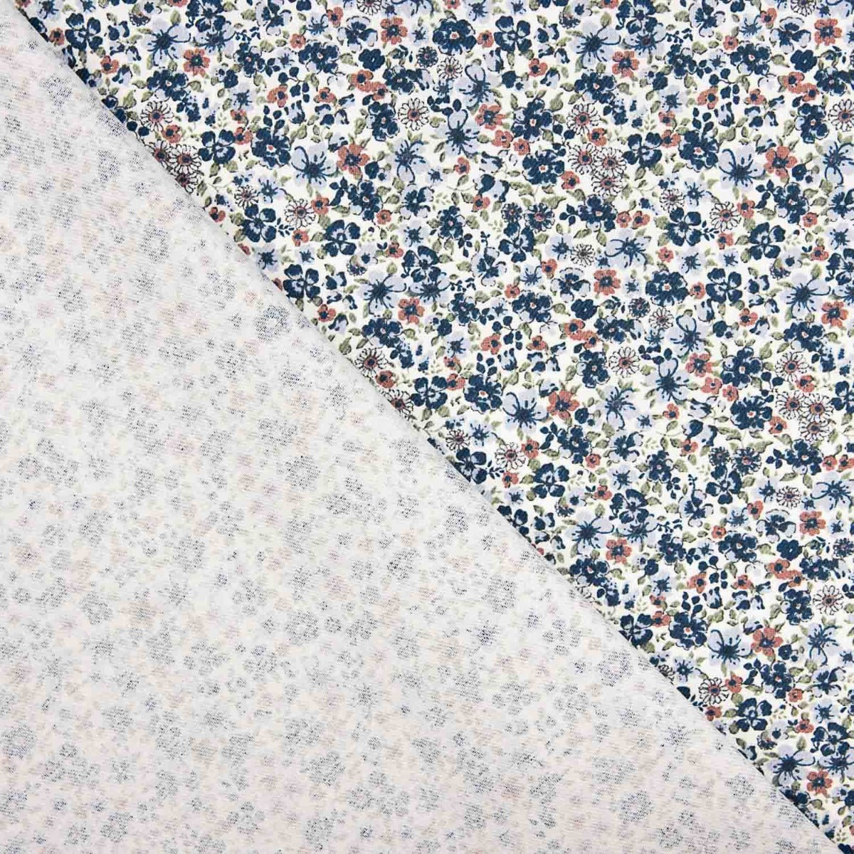 Viyela Coton Petites Fleurs Denia Bleu - Ribes y Casals