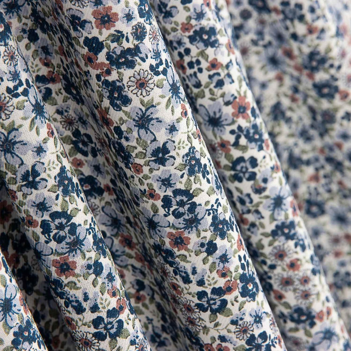 Viyela Coton Petites Fleurs Denia Bleu - Ribes y Casals