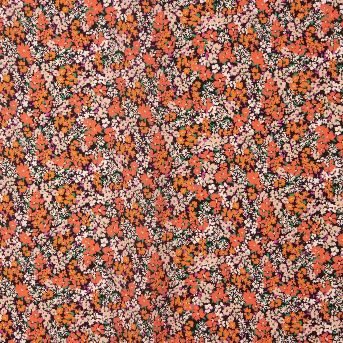 Crêpe léger imprimé jardin corail - Ribes y Casals