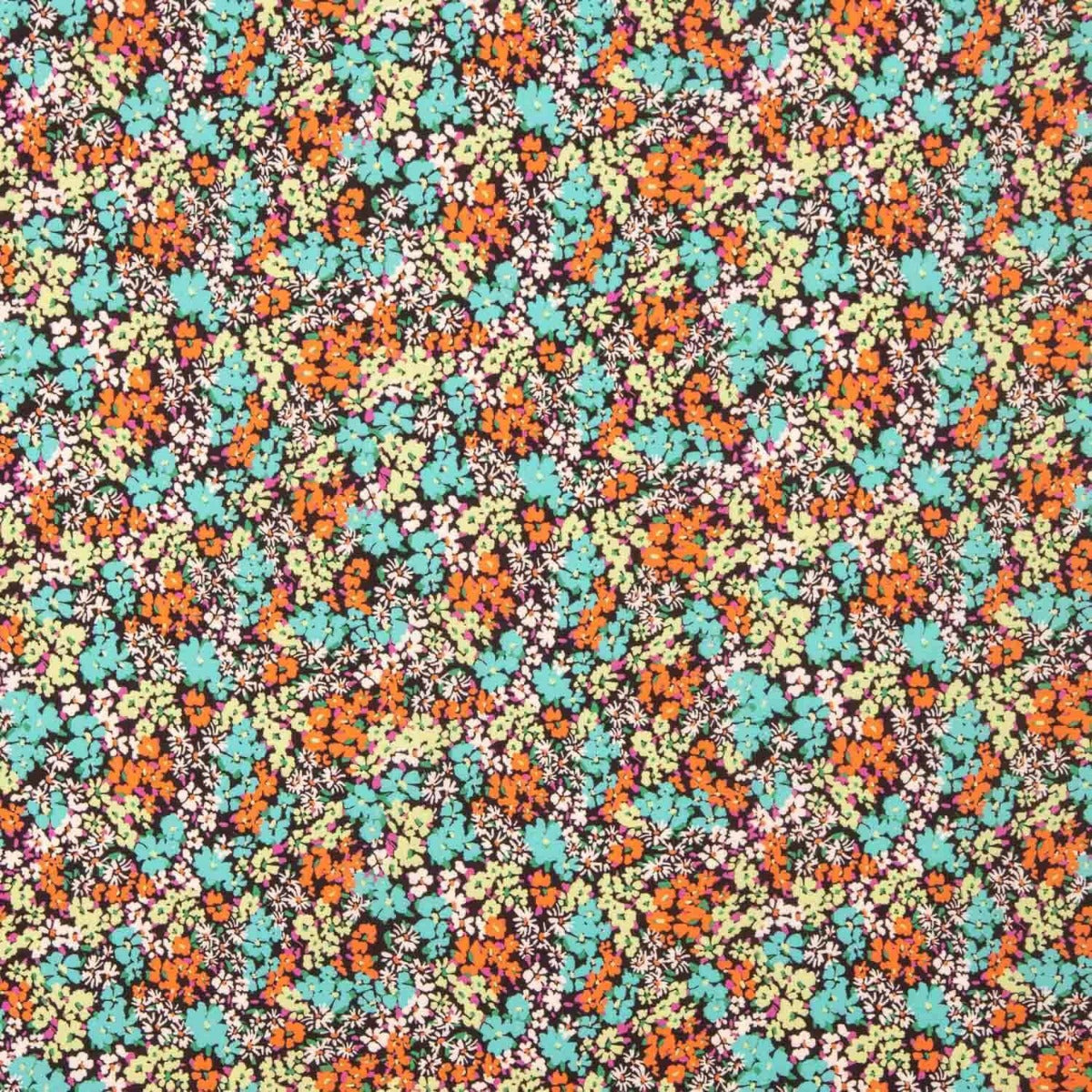 Crêpe léger imprimé jungle florale fuchsia - Ribes y Casals