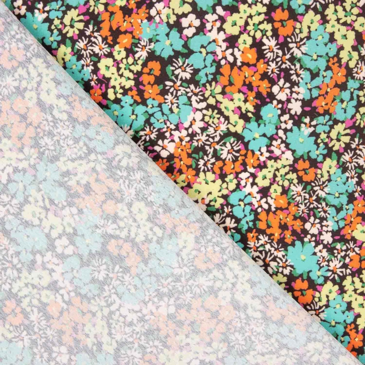 Crêpe léger imprimé jungle florale fuchsia - Ribes y Casals