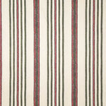 Toile de coton Half Panama imprimée de rayures ethniques vertes et rouges - Ribes y Casals
