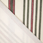 Toile de coton Half Panama imprimée de rayures ethniques vertes et rouges - Ribes y Casals