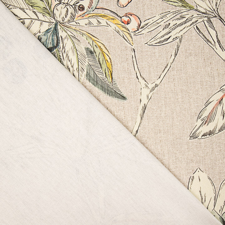 Toile de coton Half Panama imprimée « motif botanique » aquarelle - Ribes y Casals