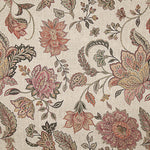 Toile de coton Half Panama imprimée de motifs cachemire rose corail - Ribes y Casals