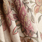 Toile de coton Half Panama imprimée de motifs cachemire rose corail - Ribes y Casals