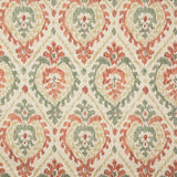 Toile de coton Half Panama imprimée motif ethnique Damas terre cuite - Ribes y Casals