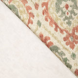 Toile de coton Half Panama imprimée motif ethnique Damas terre cuite - Ribes y Casals