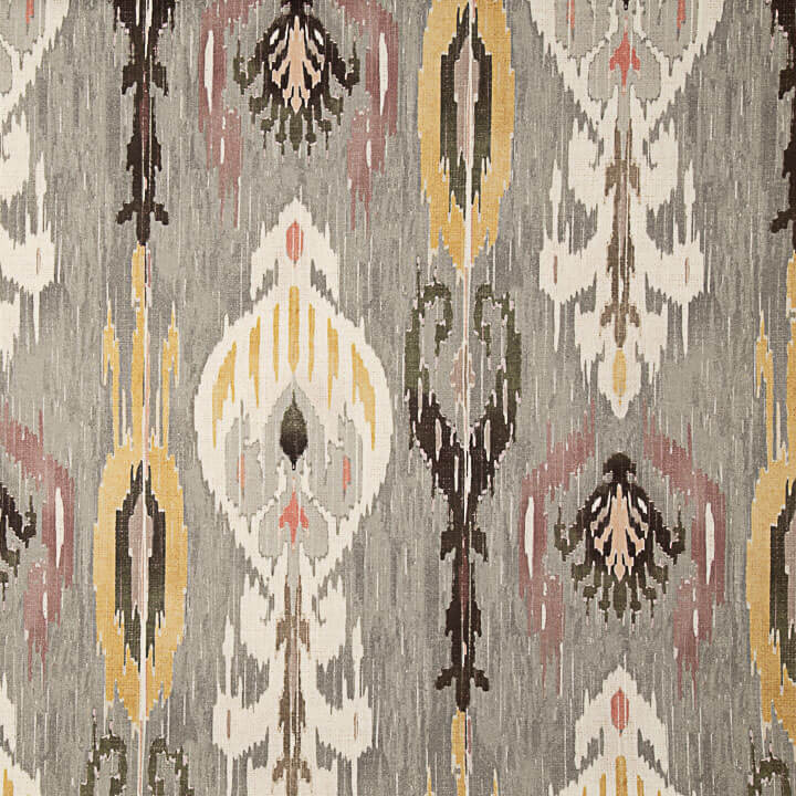 Toile de coton Half Panama imprimée Ikat ethnique multicolore - Ribes y Casals