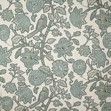 Toile de coton Half Panama imprimée « Jardin oriental » vert sauge - Ribes y Casals