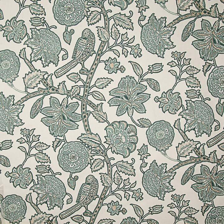 Toile de coton Half Panama imprimée « Jardin oriental » vert sauge - Ribes y Casals