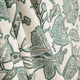 Toile de coton Half Panama imprimée « Jardin oriental » vert sauge - Ribes y Casals