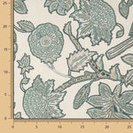 Toile de coton Half Panama imprimée « Jardin oriental » vert sauge - Ribes y Casals