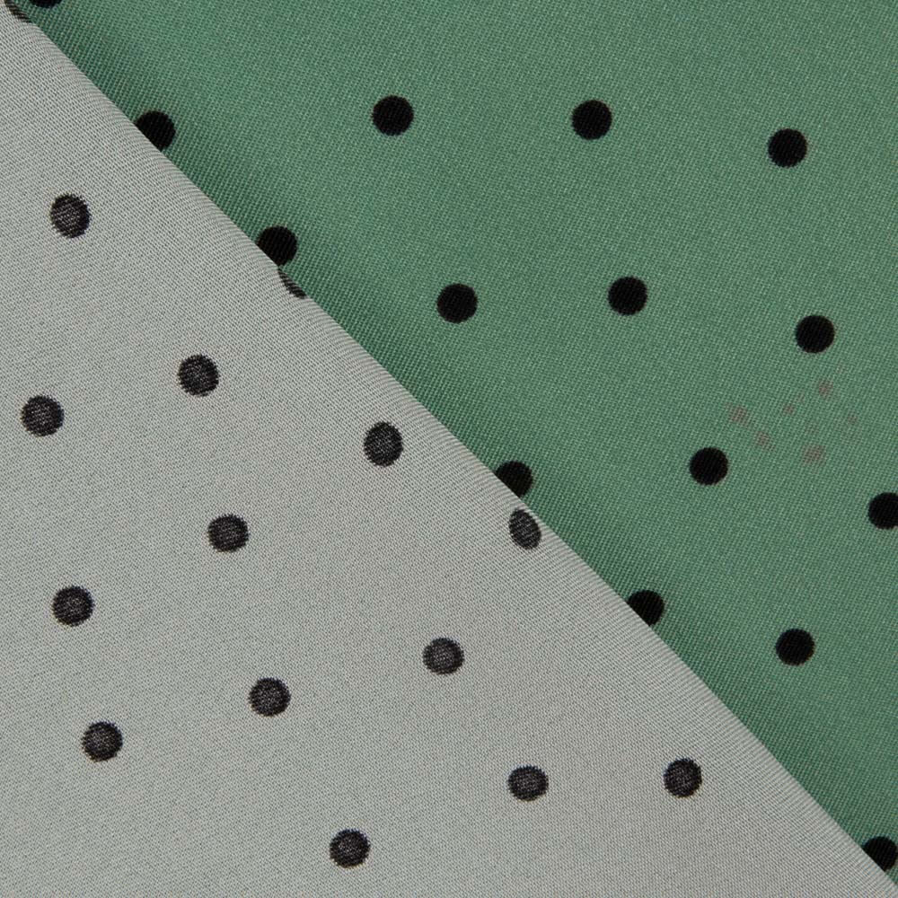 Elastic Trench Coat Sage Green Polka Dots - Ribes y Casals