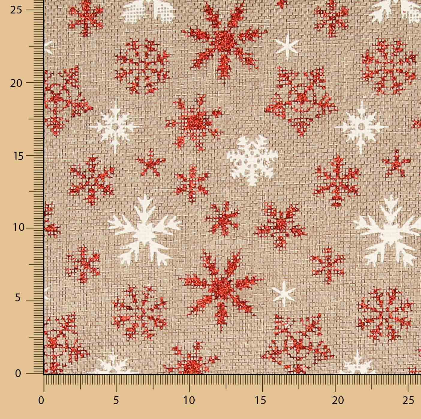 Tissu de jute décoratif imprimé de flocons de neige - Ribes y Casals
