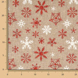 Tissu de jute décoratif imprimé de flocons de neige - Ribes y Casals