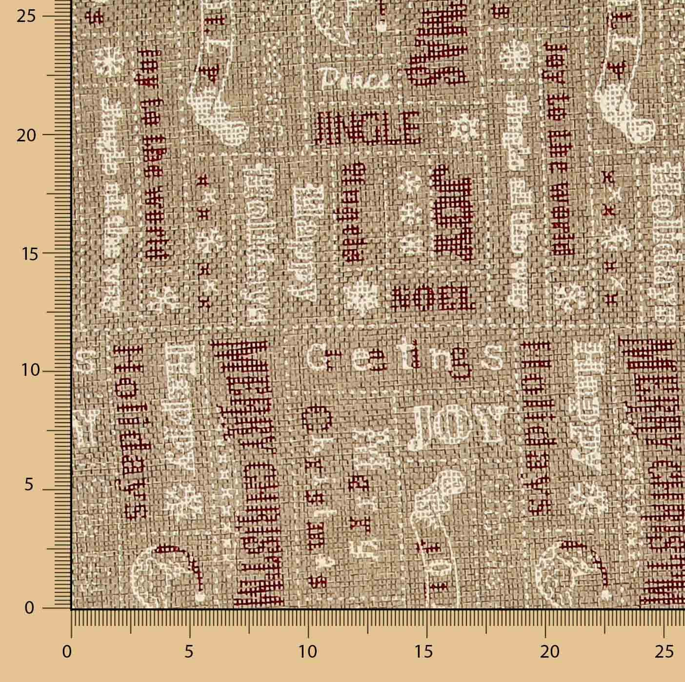 Tissu de jute imprimé « Merry Christmas » - Ribes y Casals