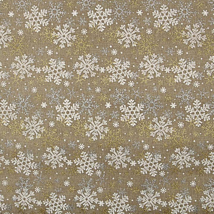 Tissu de jute imprimé « Neige dorée » - Ribes y Casals