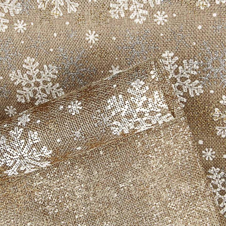 Tissu de jute imprimé « Neige dorée » - Ribes y Casals