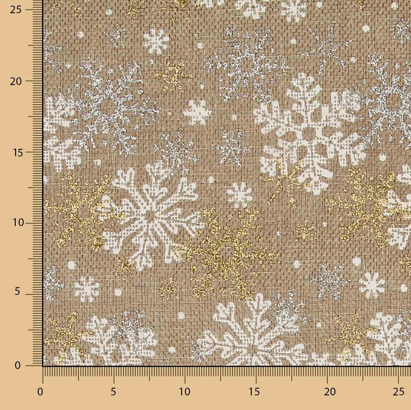 Tissu de jute imprimé « Neige dorée » - Ribes y Casals